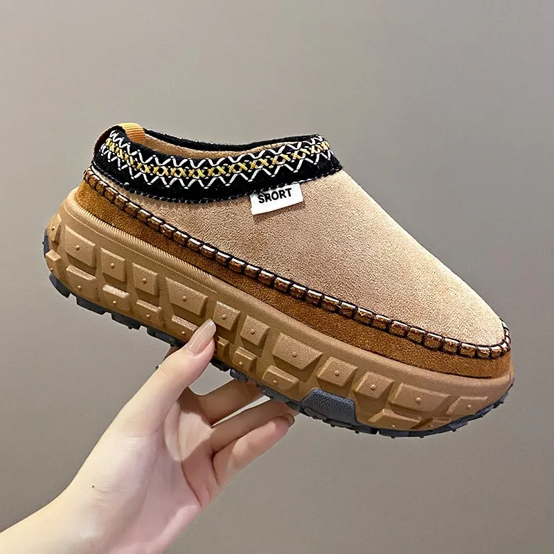 2025 Autumn And Winter New Foot Snow Boots Outdoor Fashion Increase Cotton Slippers For Women