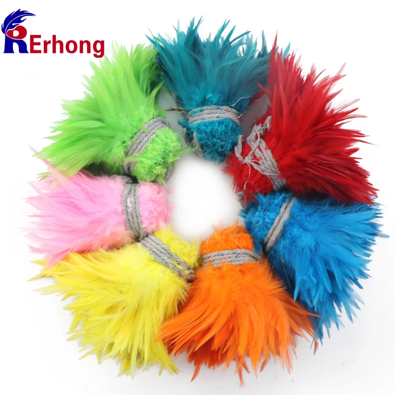 High quality and durable 5-6 inch white tip rooster feather for wedding clothing