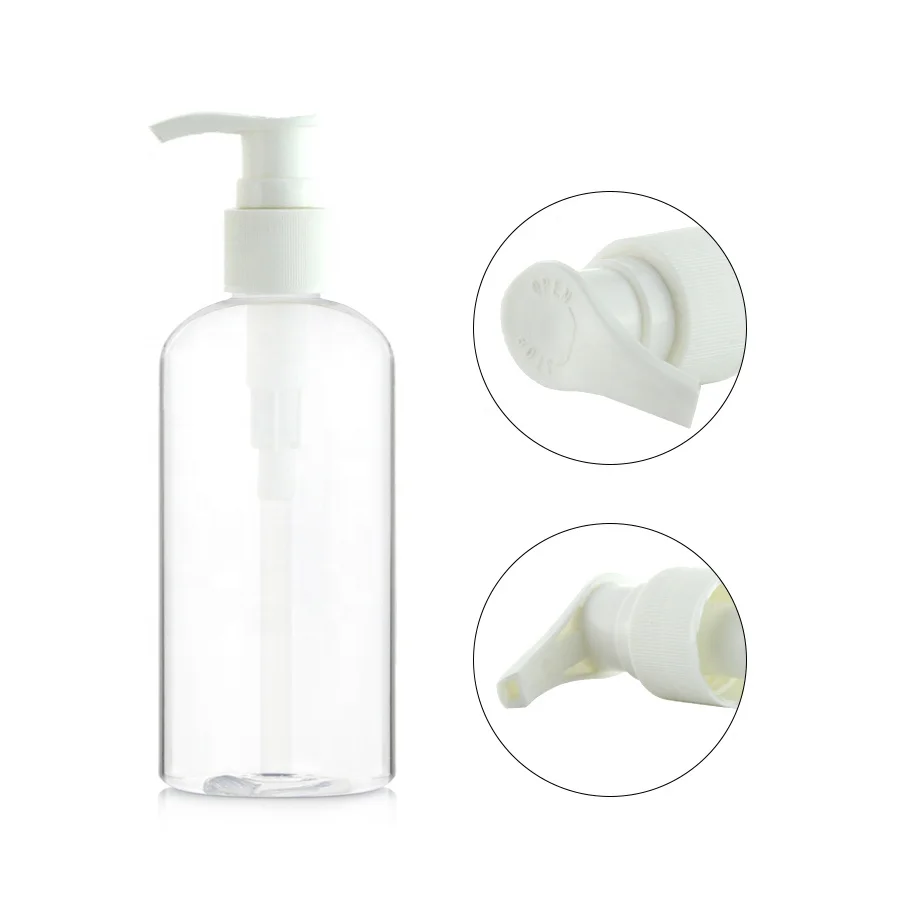 
pump sprayer empty clear PET liquid soap shower gel liquid plastic pump bottle 