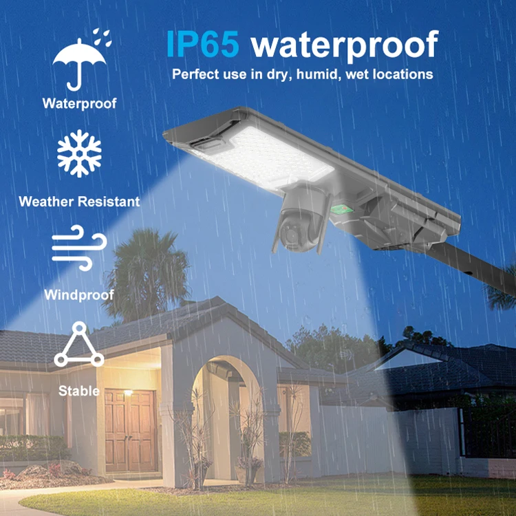 COVEDA Super Bright ABS Ip65 Waterproof Remote Control 300 500 Watts Solar Street Light With Camera Outdoor