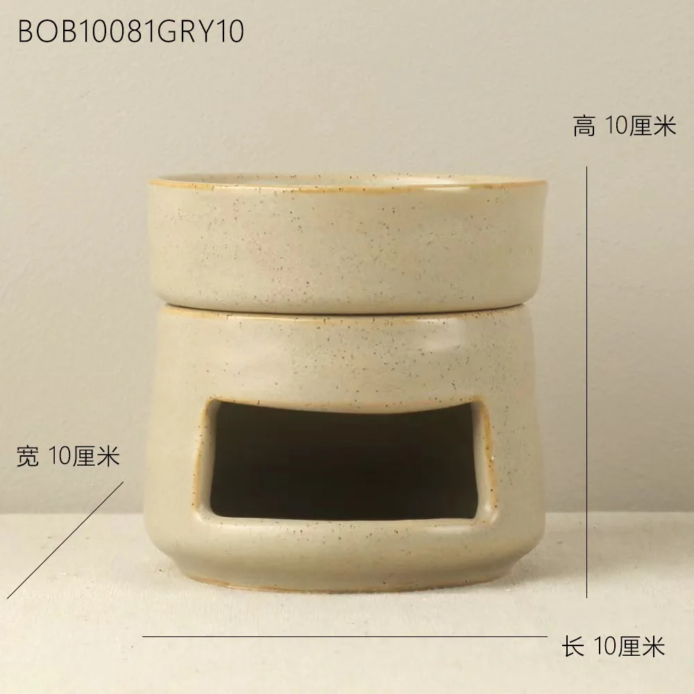 Wholesale Custom Round shape White Tea light Ceramic Wax Burner with Dish Incense burner Ceramic oil burners