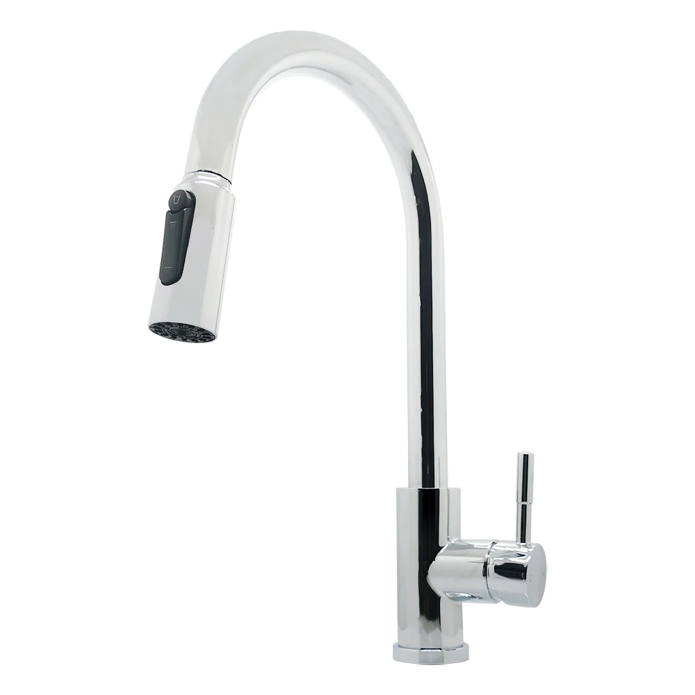Lead-Free 3-in-1 Filter Kitchen Faucet With Single Hole Water Pull Out & Flexible Swivel Tap for Hot & Cold Water Savings
