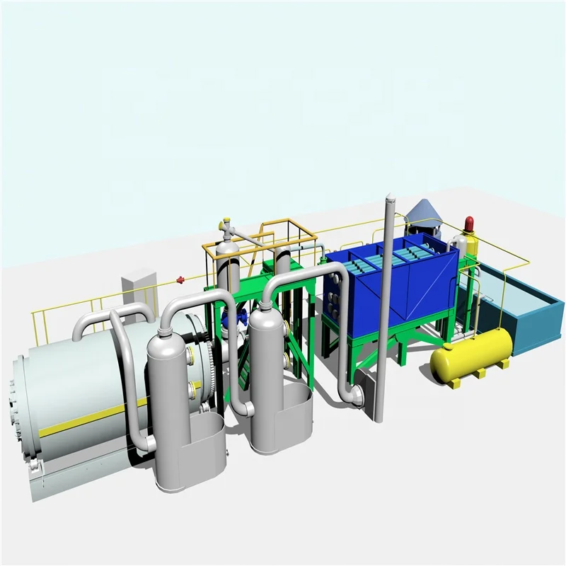 Environmental protection waste tire to fuel oil pyrolysis device