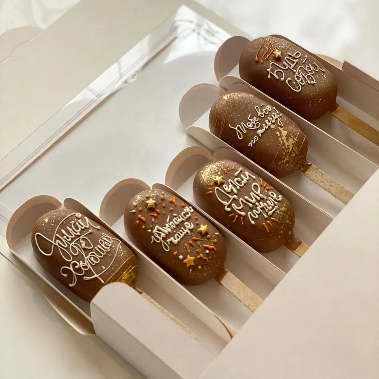 Popsicle paper tray packaging box grease and non-stick cakesicle boxes clear