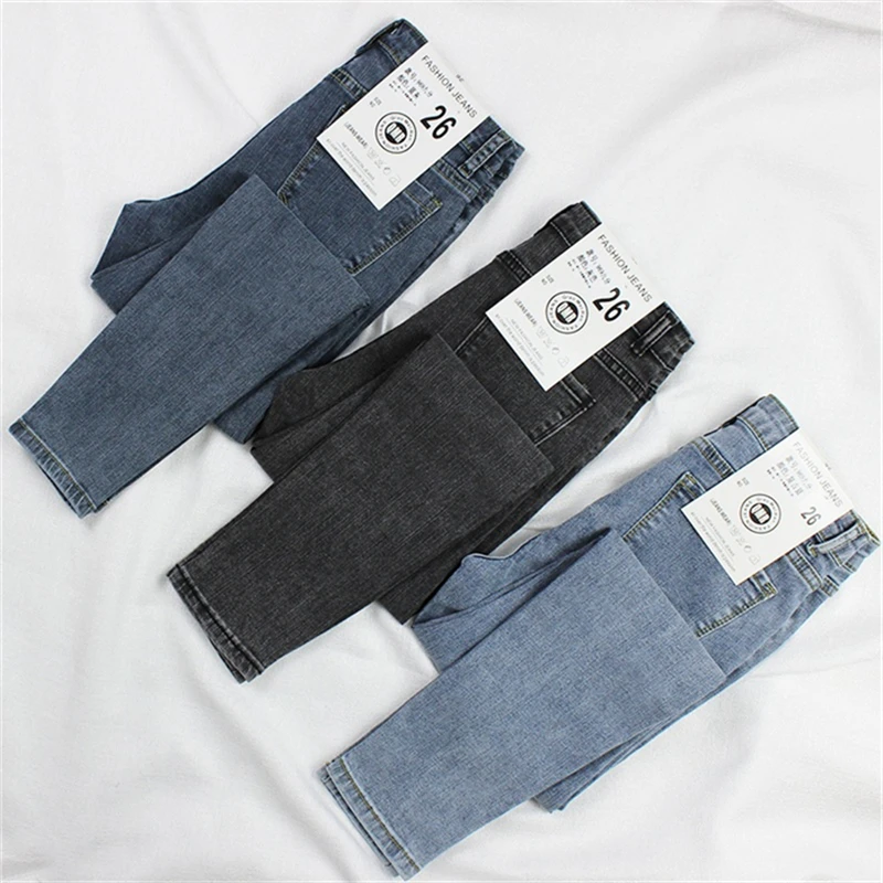 High-waisted jeans female Slim new elastic thin outwear versatile tight leg pencil pants