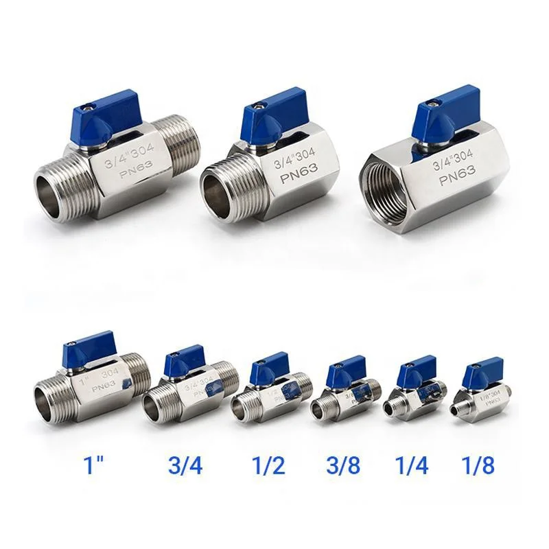 1/8',1/4 ',3/8 ',1/2',3/4',1' NPT Stainless Steel Mini Ball Valve for All Pure Water
