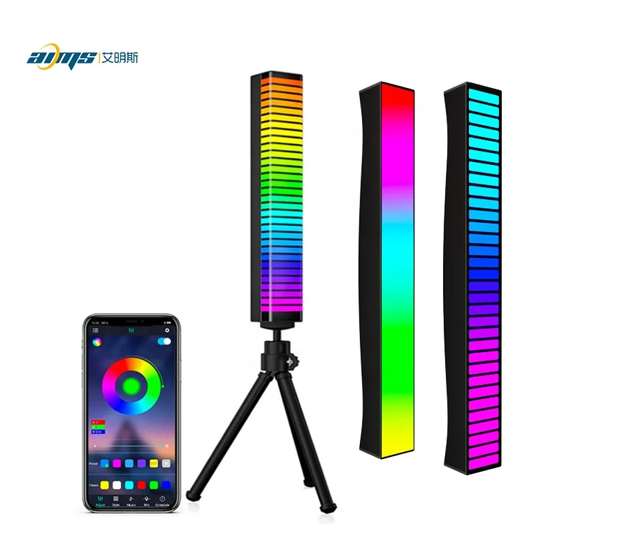 Sound-controlled Pick up RGB Ambient music rhythm LED lights 5v with APP remote control used for festivals car parties Christmas