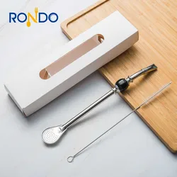 New Style funny Yerba long Mate Stainless Steel Drinking Straws With Filter Spoon and gift box