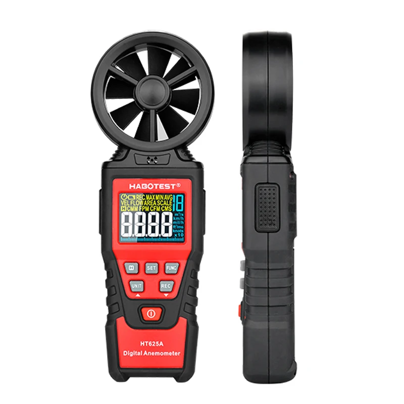 HABOTEST HT625A High Sensitivity Digital Anemometer 0.40~30.00m/s with Color LCD Display 9999 Counters