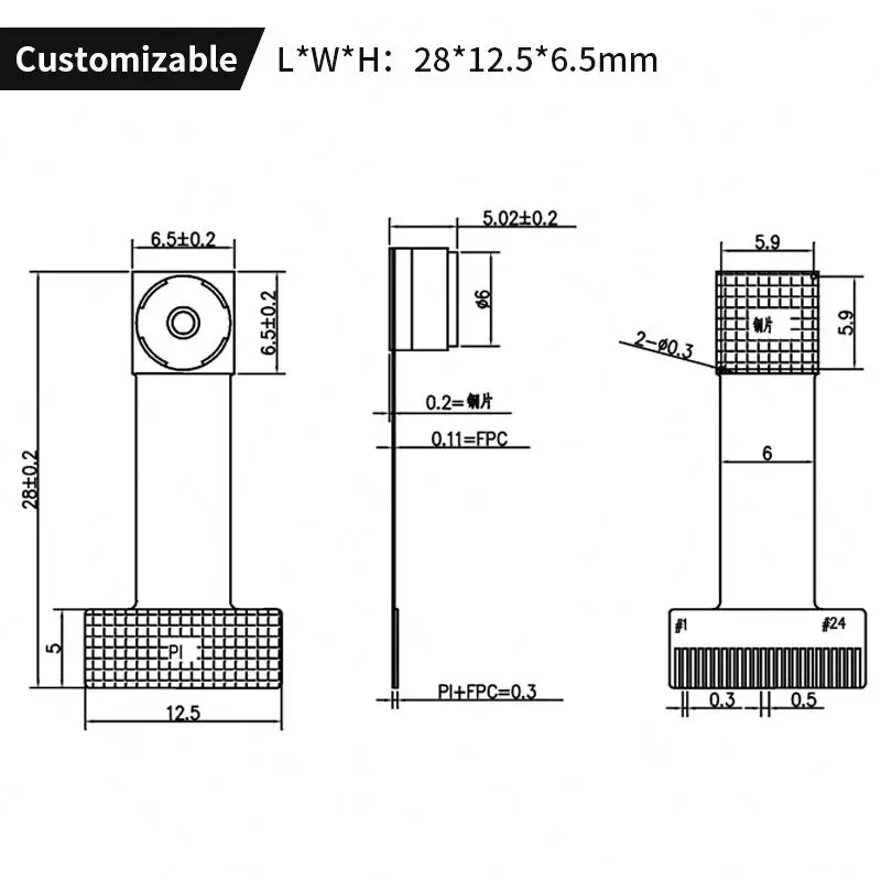 1MP SP1405 720P digital smart home Camera fpc fpv dvp mipi camera module for visual intercom
