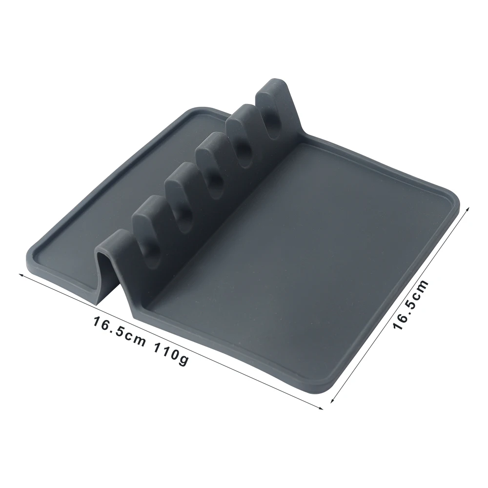 Heat-Resistant cooking kitchen utensils holder Silicone Spoon Rest with Drip Pad