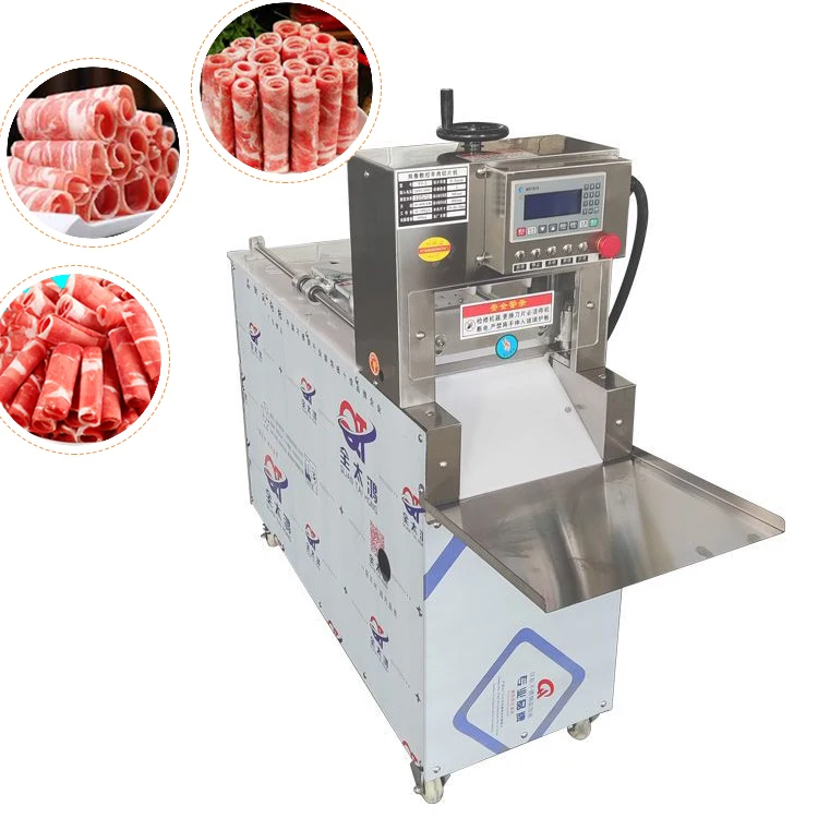 Automatic Frozen Meat Slicing Machine, Meat Slicer for Lamb, Bacon, Beef, Mutton Cutting, High-Speed Food Processing Equipment