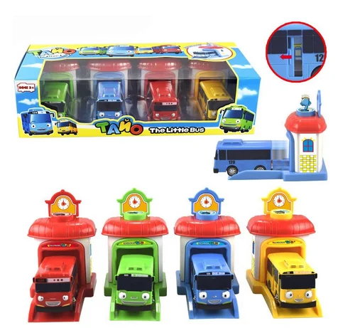 4 шт./компл. Масштаб модели Tayo маленький автобус Дети миниатюрный автобус ребенок oyuncak гараж tayo автобус выброс УДАРА автомобиль