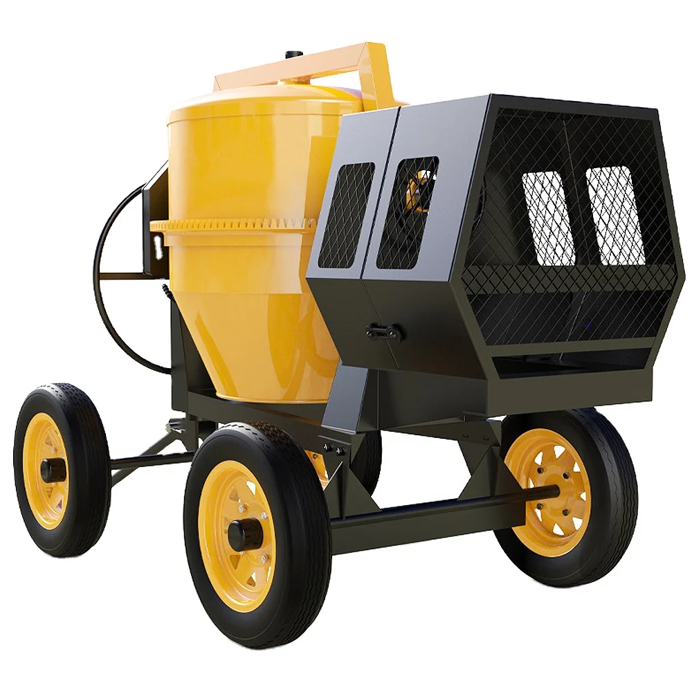 EB подвижный четырехколесный дизельный бензиновый горизонтальный барабанный Бетономешалка 350L450L 500L 700L дизельный двигатель дизельный