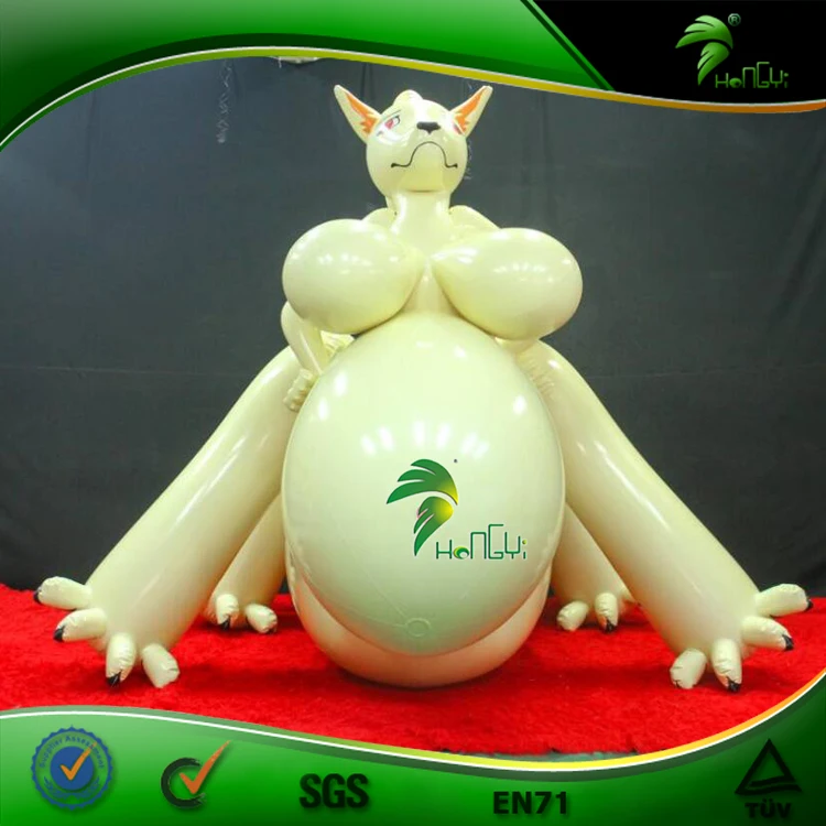 Hongyi Customized Inflatable Fox Girl Ride on Toy with Big Belly and Big Boobs