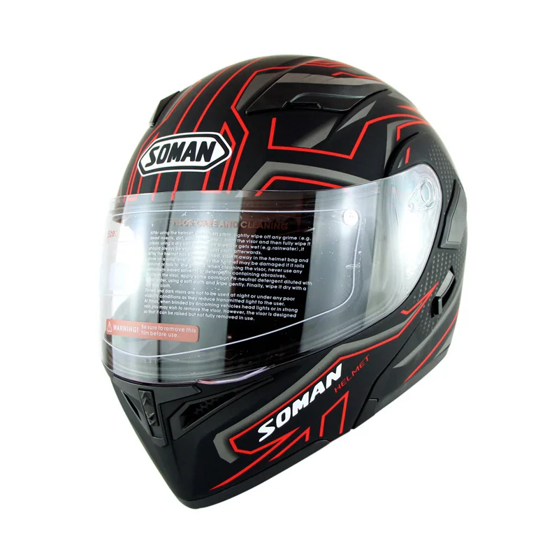 Global certificated soman motorcycle flip up helmets carbon moto helmet