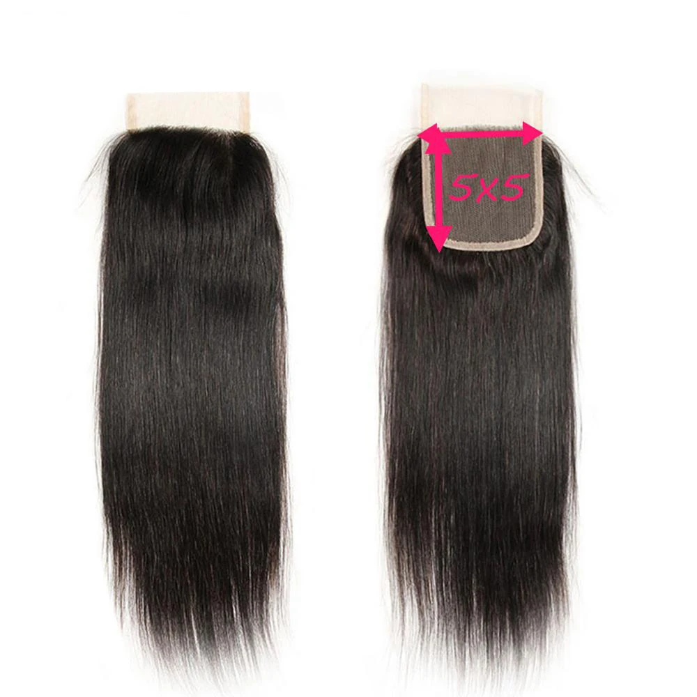 Free Part Spring Curl Double Drawn Raw Indian Temple Hair 4X4 Silk Base Top Closure