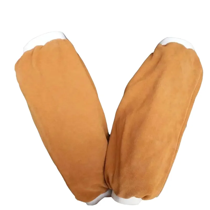 Anti cutting and high temperature resistance cow leather welding protective sleeve for welding welder