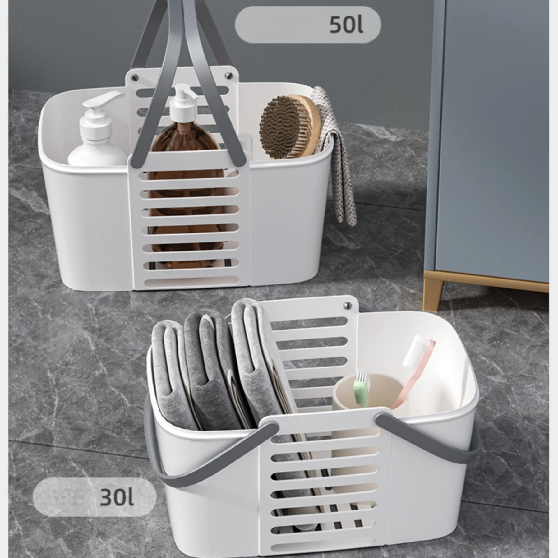 Hot Sale Utility  Laundry Hamper Organizer Pp Plastic Storage Basket With Comfort Carry Handles