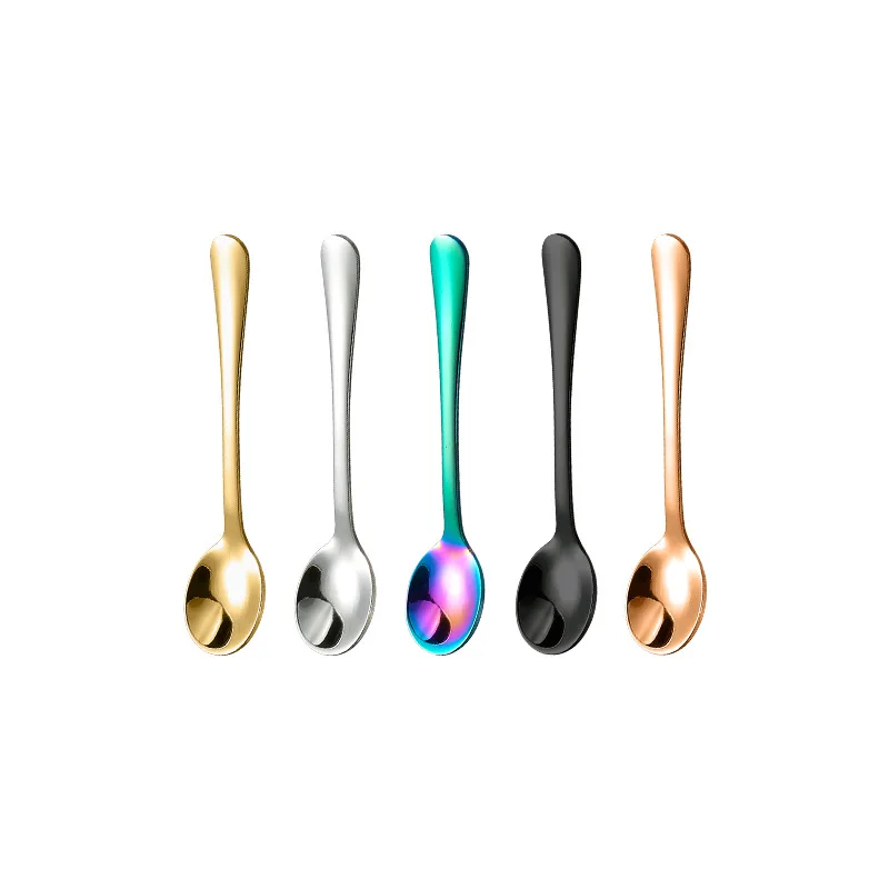 Free logo Mini black stainless steel spoon for Facial Cream dressings salt sugar face Mask Spatulas Cream cosmetic Scoop