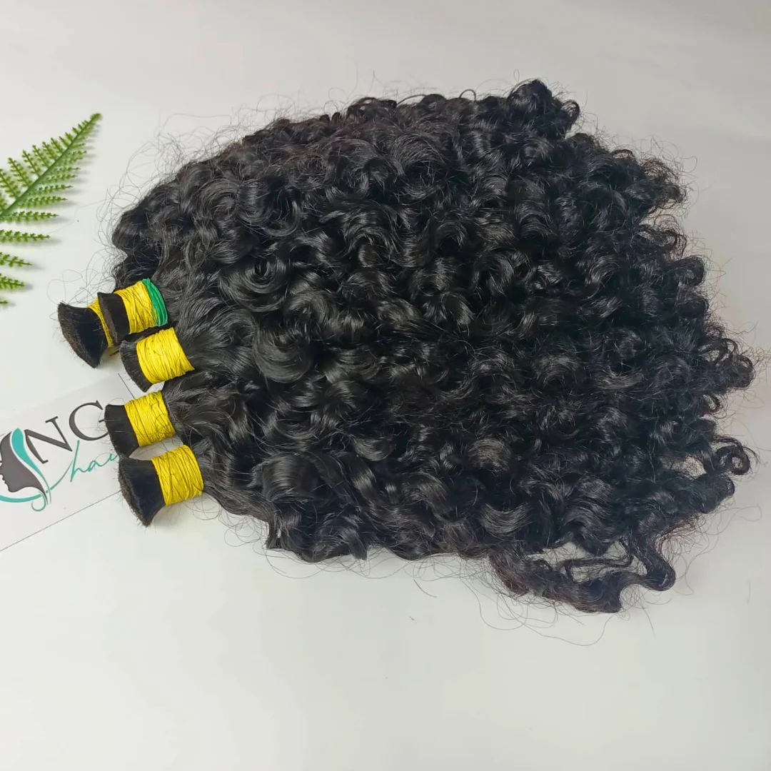 100% Real Image Real Unprocessed Human Hair Fumi Curly Bulk Hair Can Customize All Color All Style For Black Women