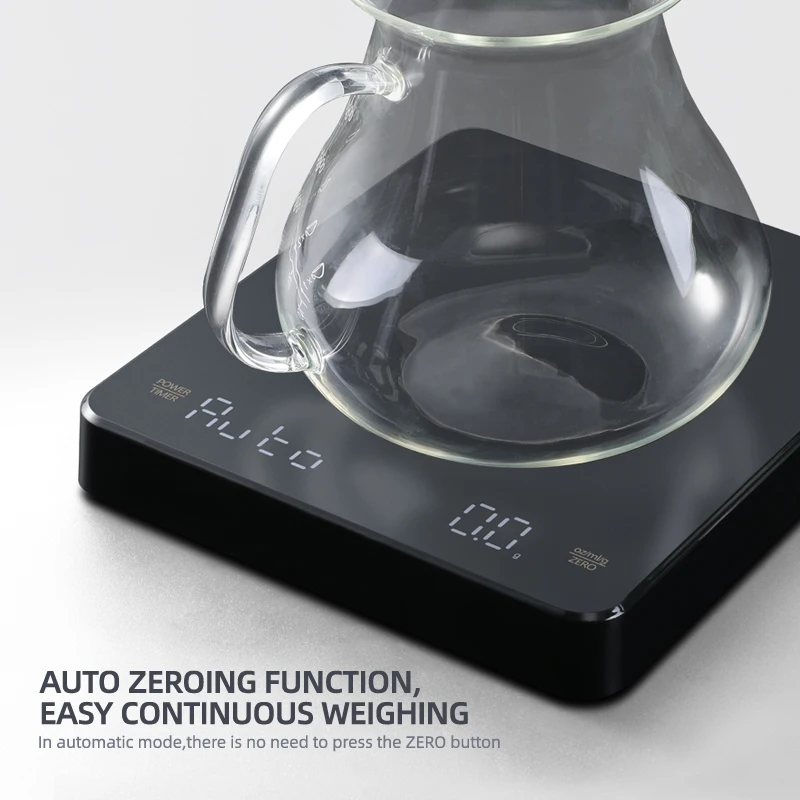 small mini USB-c Rechargeable Kitchen Scale 3kg Digital Automatic Timer Function Drip Coffee Scale
