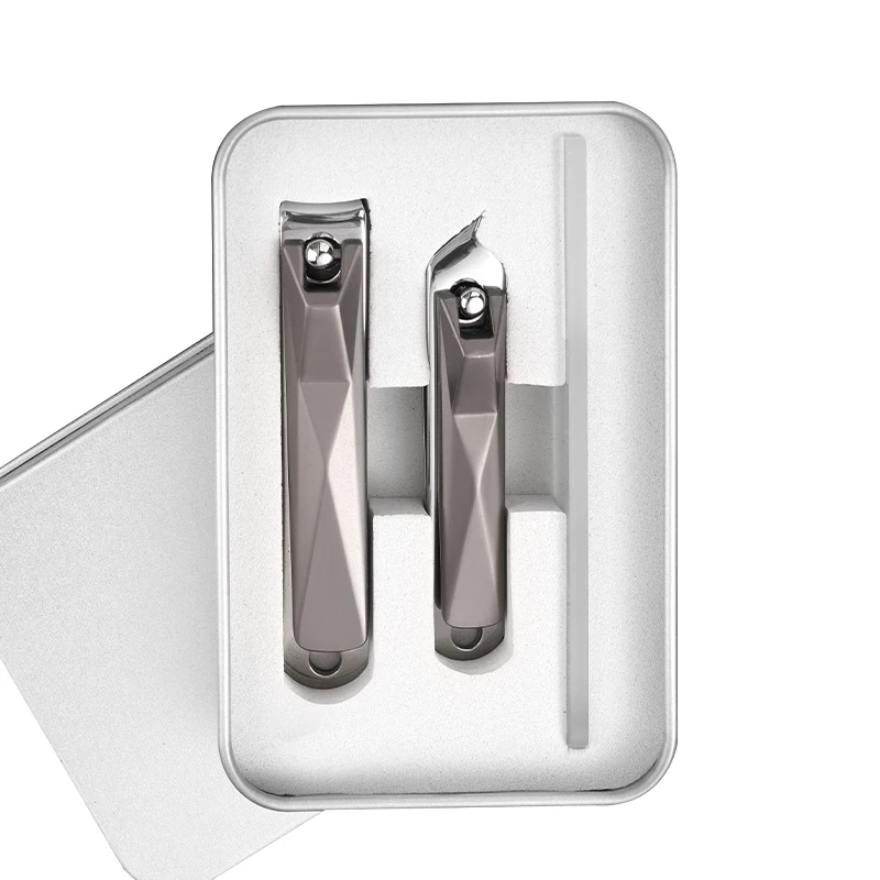 Sharpening Nail Clippers Set Finger Toe Manicure Tool Silver Black Stainless Steel Nail Cutter
