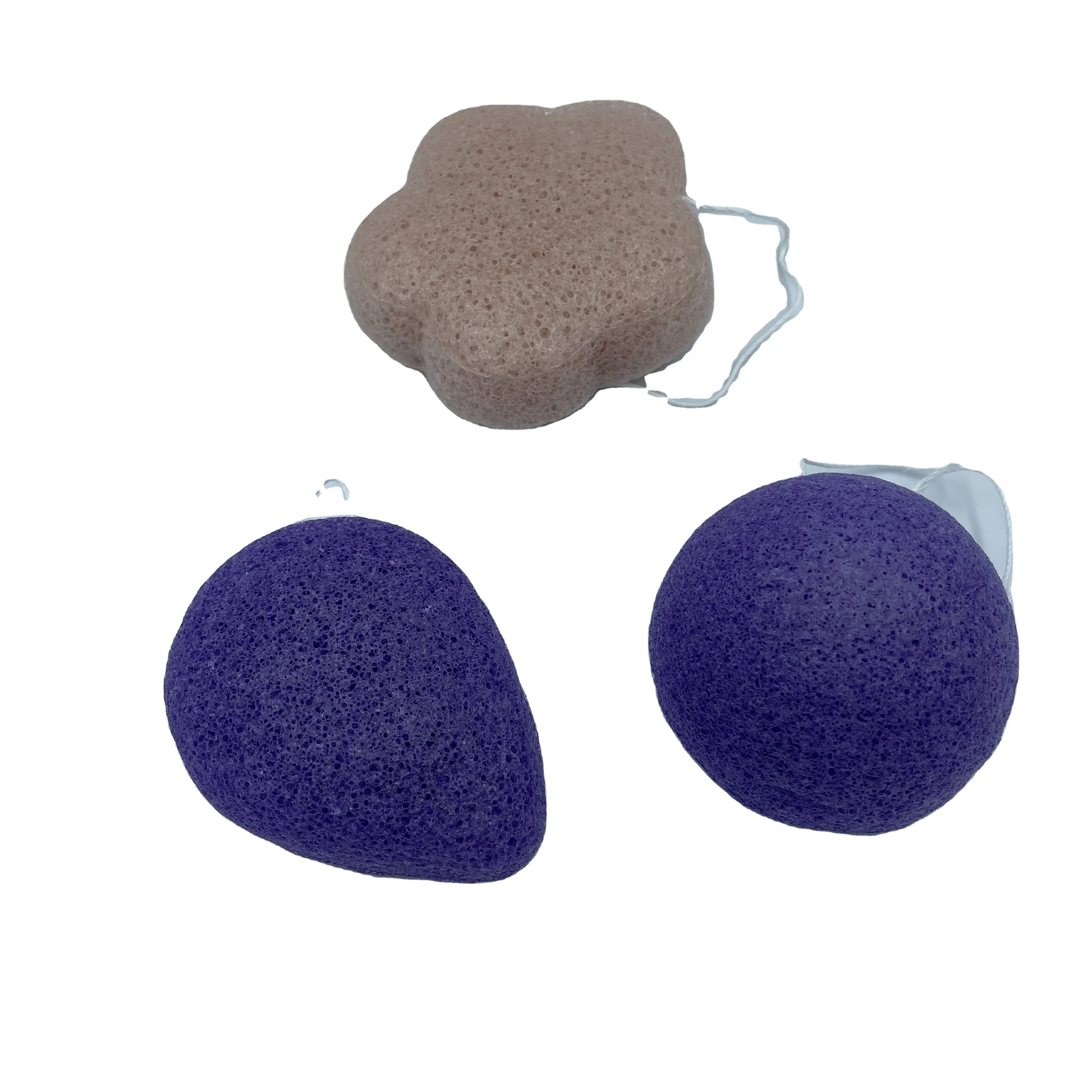 Gentle Exfoliating Facial Cleansing Konjak Pads for Body Skin Exfoliate Natural Konjac Sponge
