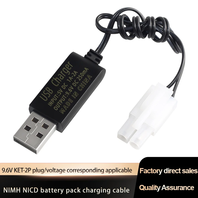 Factory OEM KET-2P Plug adapter 9.6V 250mA NI-CD NI-MH battery charger micro usb cable fast charging