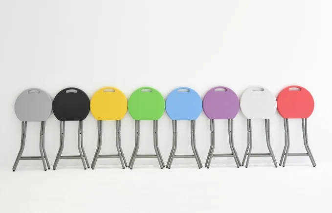 Portable Outdoor Small Round With Metal Legs Lightweight Folding Stool