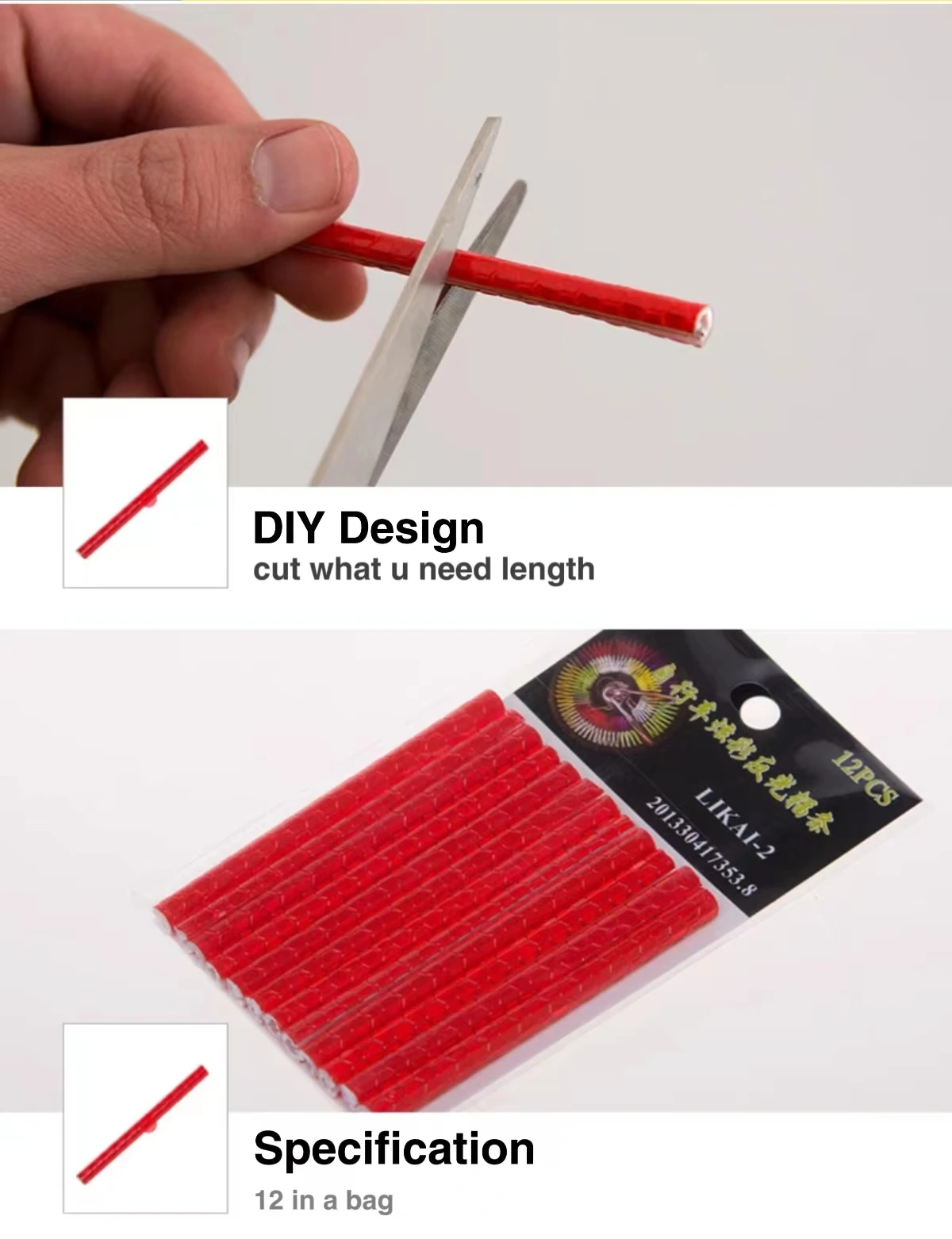 12 PCS / Bag Bicycle Bike Wheel Spokes Reflective Sticker Tube Warning DIY Cycling Reflector Reflective Tubes