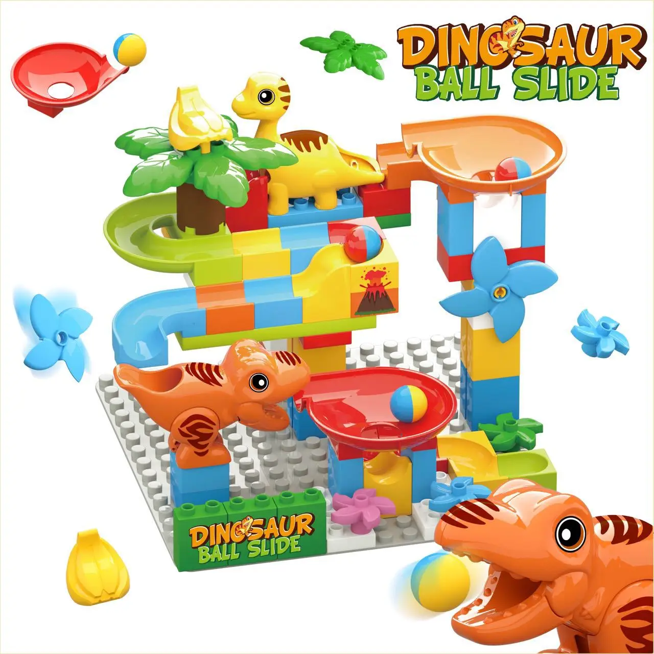 Large Particle Slide Track Ball Assembly Puzzle 55/67pcs Early Education Science and Education Decompression Building Blocks Toy