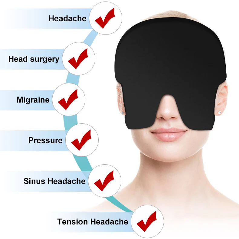 Ice Cap for Migraines & Unwinding, Head Ice Pack Migraine Relief Cap & Tension Headache Relief Cap, Cold Cap for Migraines
