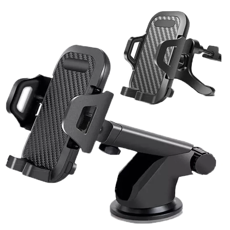 
LOVY OEM Hot Sale One Touch Retractable Car Mount Phone Holder with Suction Cup Universal For Smartphones  (1600176379425)