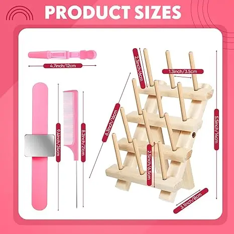 thread spool holder Mini Wooden Wire Rack Display Stand Hair Braiding & Blanket Ladders Rack 23/5000 braiding hair rack
