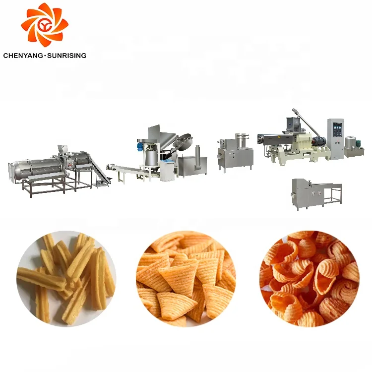 Twin Screw Extruder Corn Flour Bugles/Nacho/Doritos chips snacks making machine