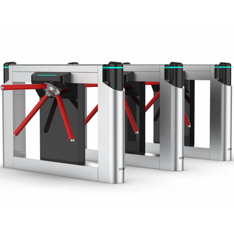 Security Access Control Fingerprint RS485 Communication Interface Stainless Steel Barrier Gate Automatic Tripod Turnstile