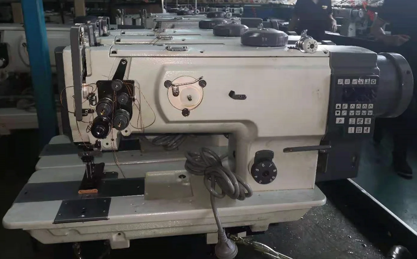 QY-1508HN High quality sofa leather three synchronous mixed feeding single and double needle flat sewing machine