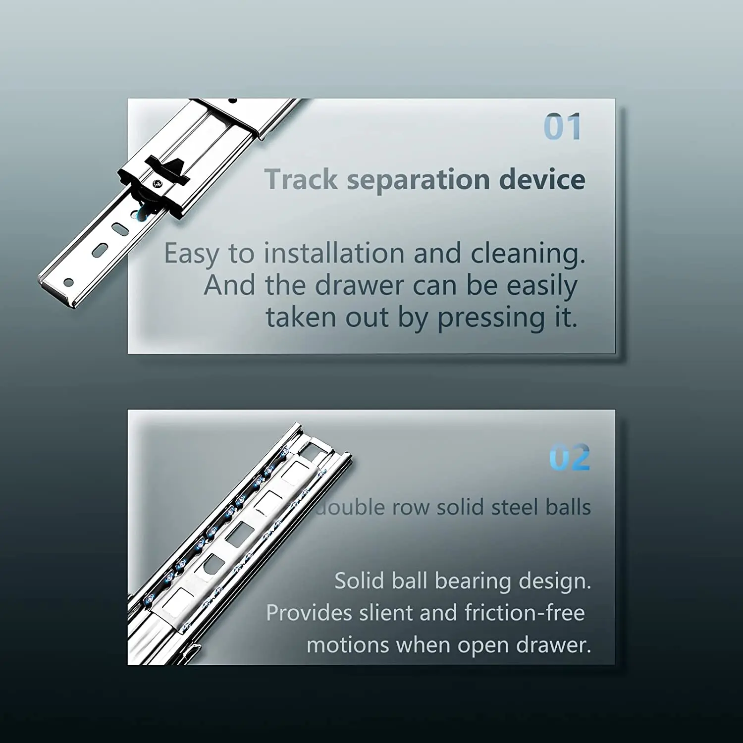 SNEIDA Telescopic Drawer rail Slides guides Manufacturers stainless steel drawer slide 304 push to open softclose drawer slides