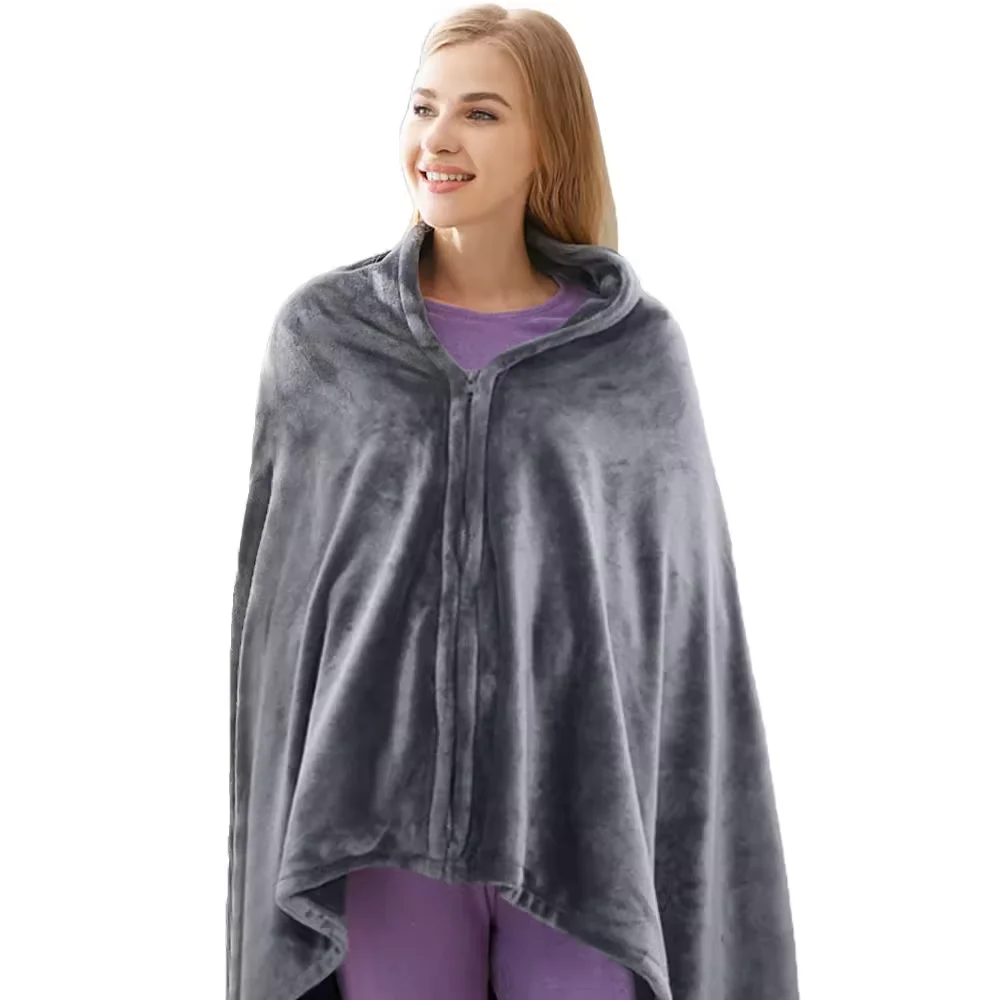 portable winter warm fleece heated blanket usb electric heating shawl