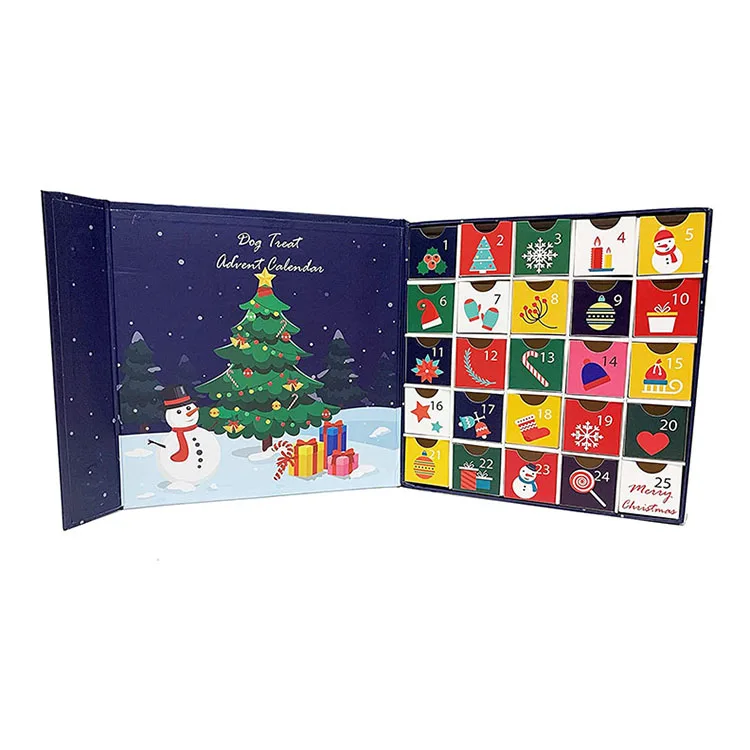 Beautiful design christmas cardboard paper advent calendar packaging gift box