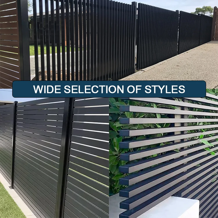 Easily Assembled Classic Design Galvanized Steel Full Privacy Modern Aluminum Security Fence