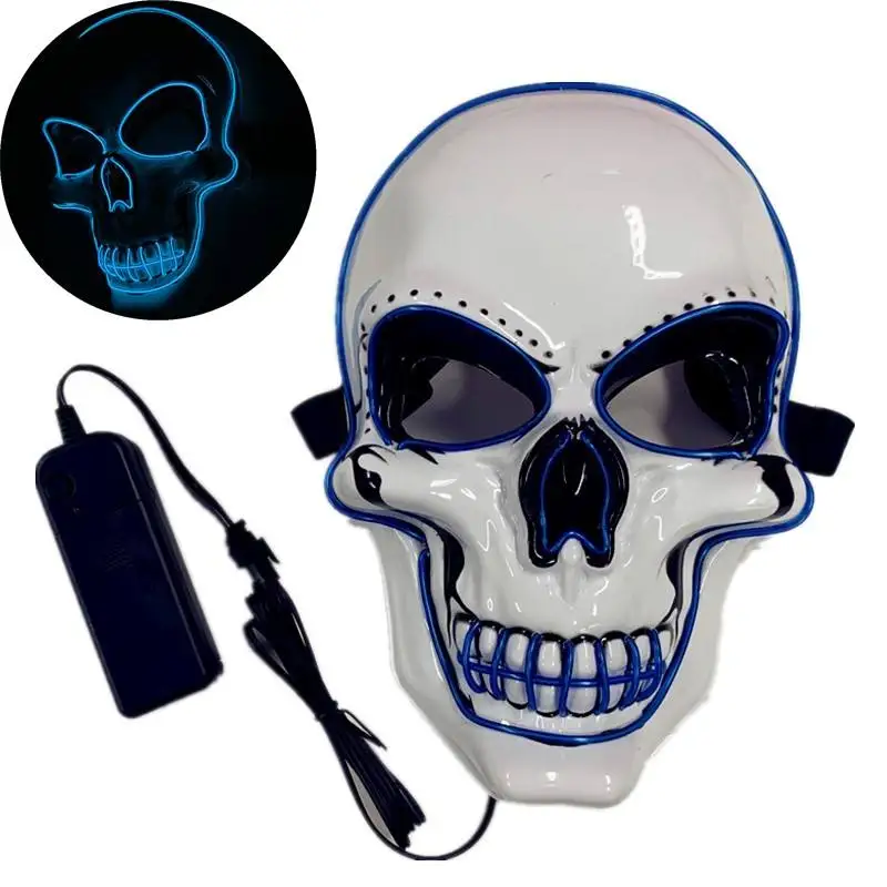 New Style Custom Halloween Light Up Mask Halloween LED Ghost Skulls Head Party Masks