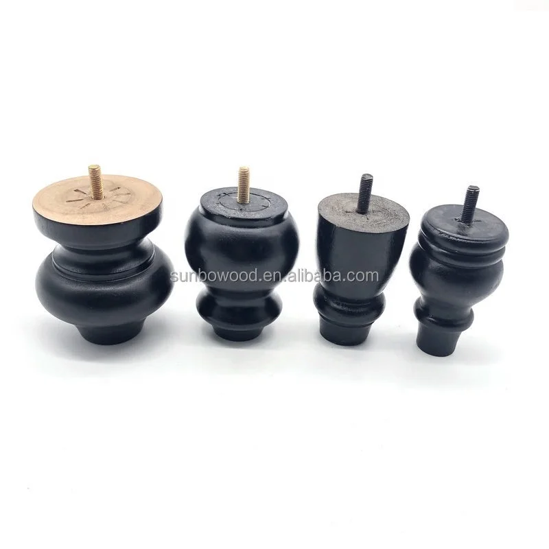 Factory Wholesale Black Furniture Wooden Legs Sofa Wood Leg Chest High Quality and Strong