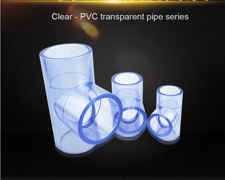 Transparent UPVC pipe fittings, transparent UPVC Tee  DN15-DN200