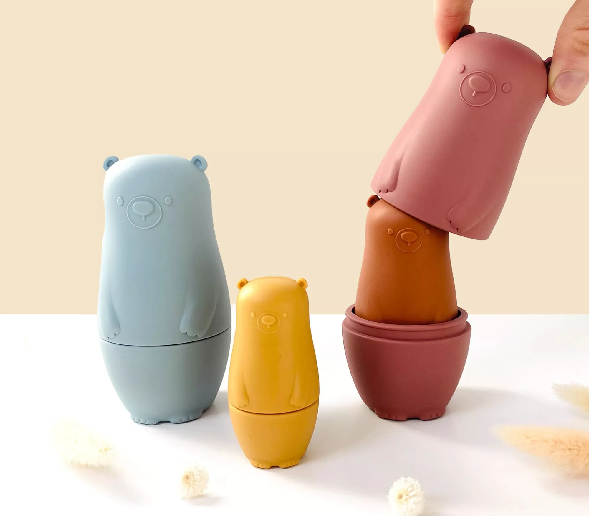 Montessori Toy Educational, Silicone Nesting Doll Toys for Children Toys ,Nesting Stacking Russian Silicone Doll Toy