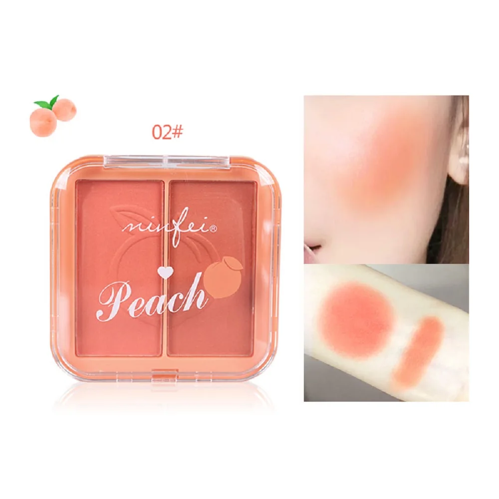 
Peach Natural Double Color Cheek is Red Improve Color of Skin Exquisite Rouge Mood Blush Plate Makeup Cosmetics Waterproof 