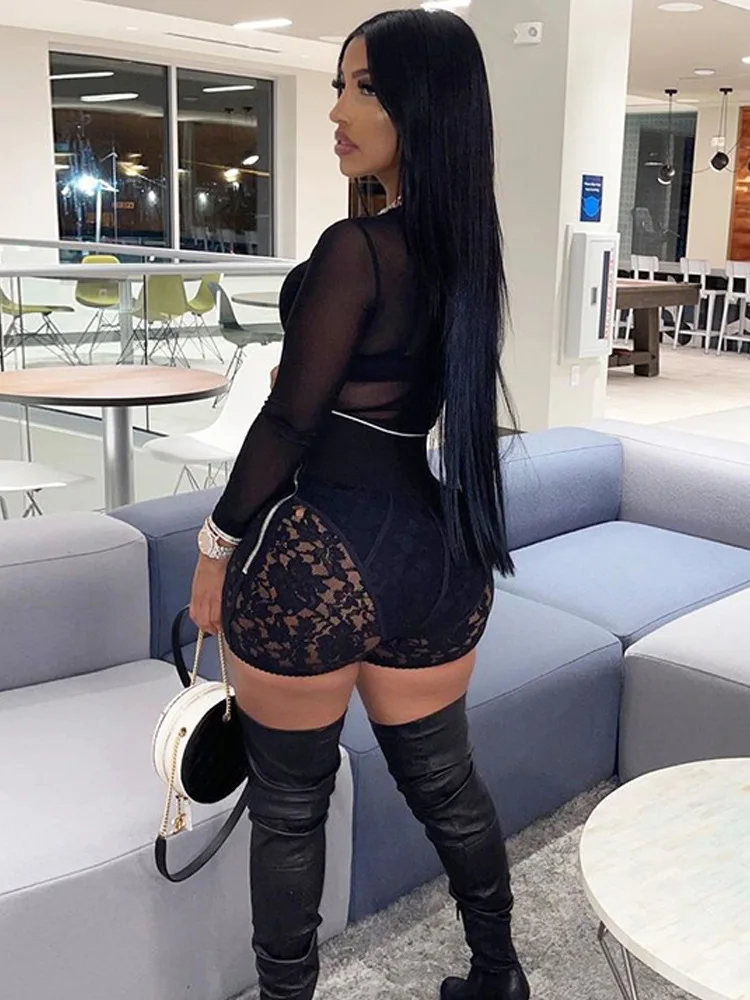 2022 new arrivals clothing Best Selling Women Floral Everyone Sucks But Me lace Shorts Add White Stretch Short Pants