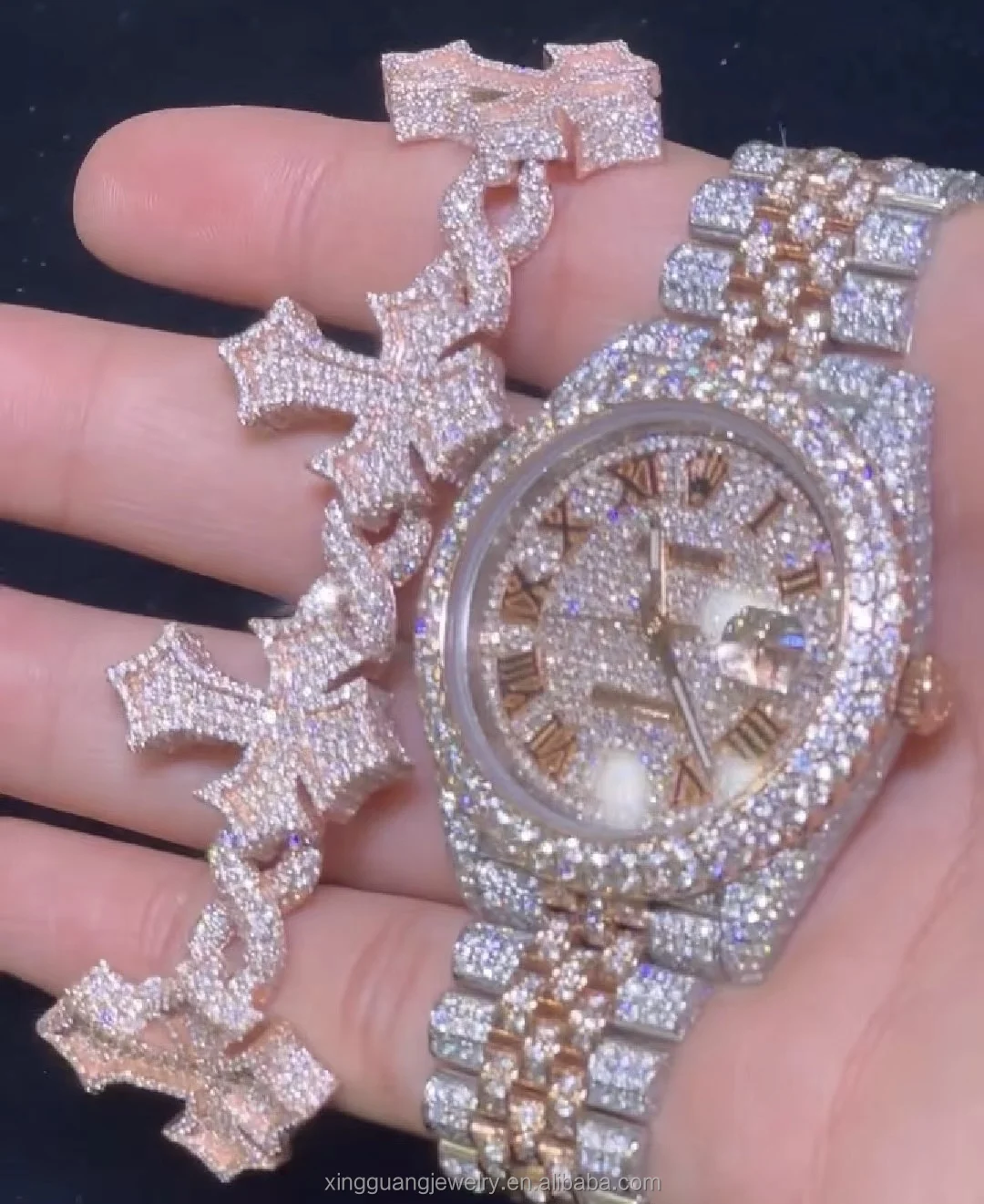 Wholesale Customization Diamond Miami Cuban Chain Hip hop Fine Jewelry bracelet VVS Moissanite 925 Sterling Silver Necklace Men