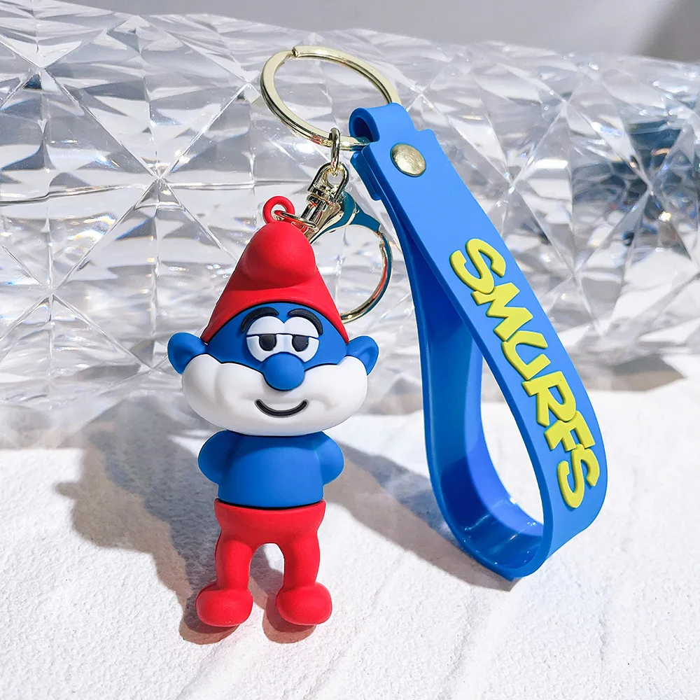 Фэнтезийный анимационный фильм Smurfss игрушка брелок продвижение оптом ПВХ аниме аксессуары силиконовая кукла маленький подарок кулон